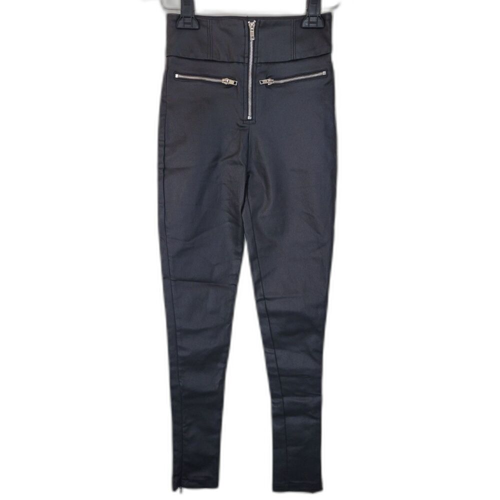 Wildfox Black Vegan Leather Acting Out Pants